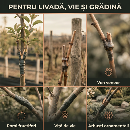 Foarfecă Profesională de Altoit cu 3 Lame Ω, V, U – pentru Pomi Fructiferi și Viță de Vie
